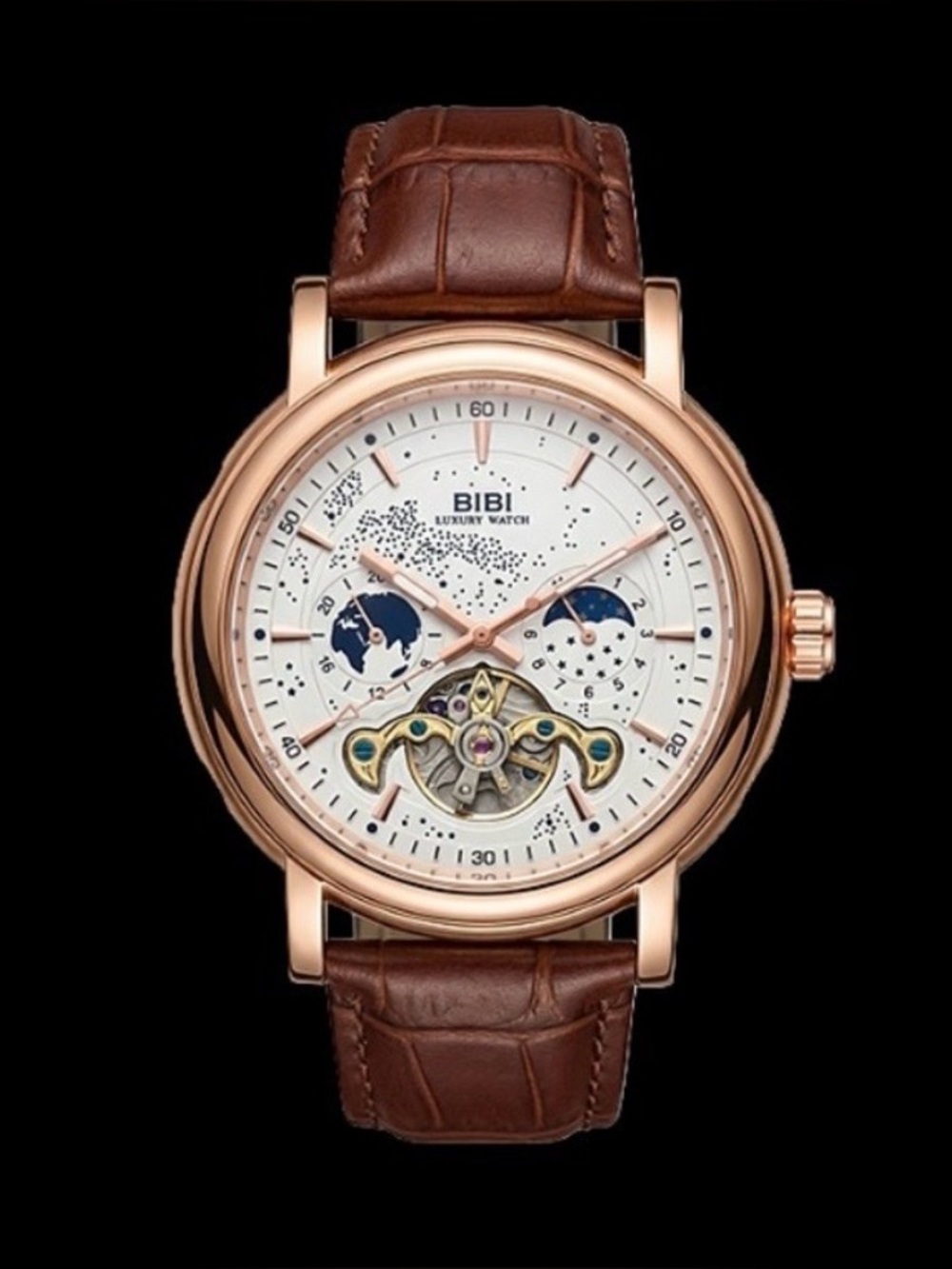 BIBI Automatic Gold Leather Watch